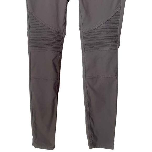 PRANA Brenna Moto Stretch Skinny Pants Mid Rise Gravel Nylon Size 2 - Picture 6 of 15